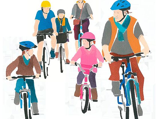 Radfahren Gruppe Illustration