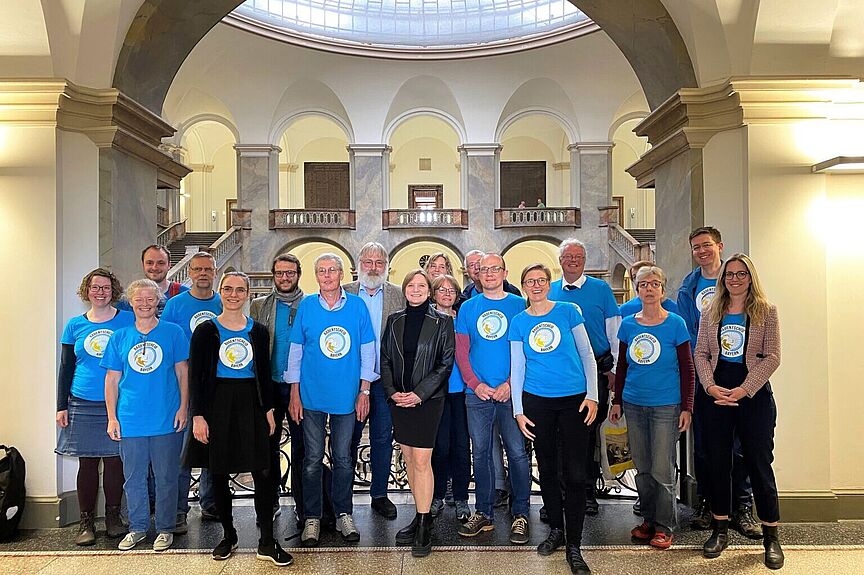 Radentscheid Bayern Anhöhrung Verfassungsgerichtshof Vertreter:innen und Aktive des Radentscheid Bayern beim Bayerischen Verfassungsgericht