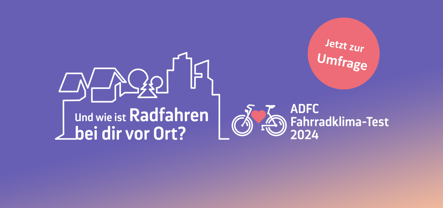 Die Umfrage zum ADFC-Fahrradklima-Test 2024 läuft vom 1. September bis 30. November