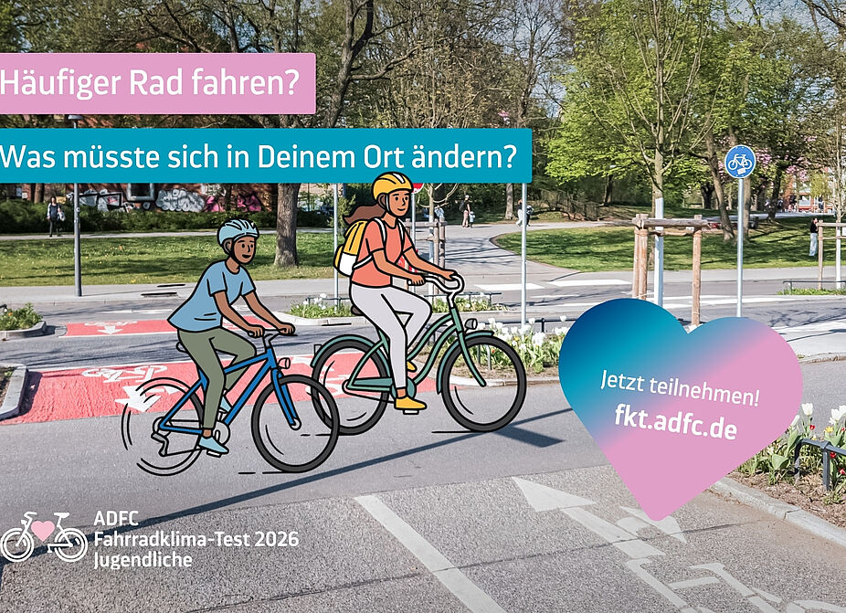 Jugend-Umfrage ADFC-Fahrradklima-Test 2026